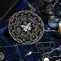 Vista 6 de Threan Tabla de adivinación de péndulo para radiestesia con conjunto de amatista, tabla de hablar de espíritu de madera, collar de péndulo