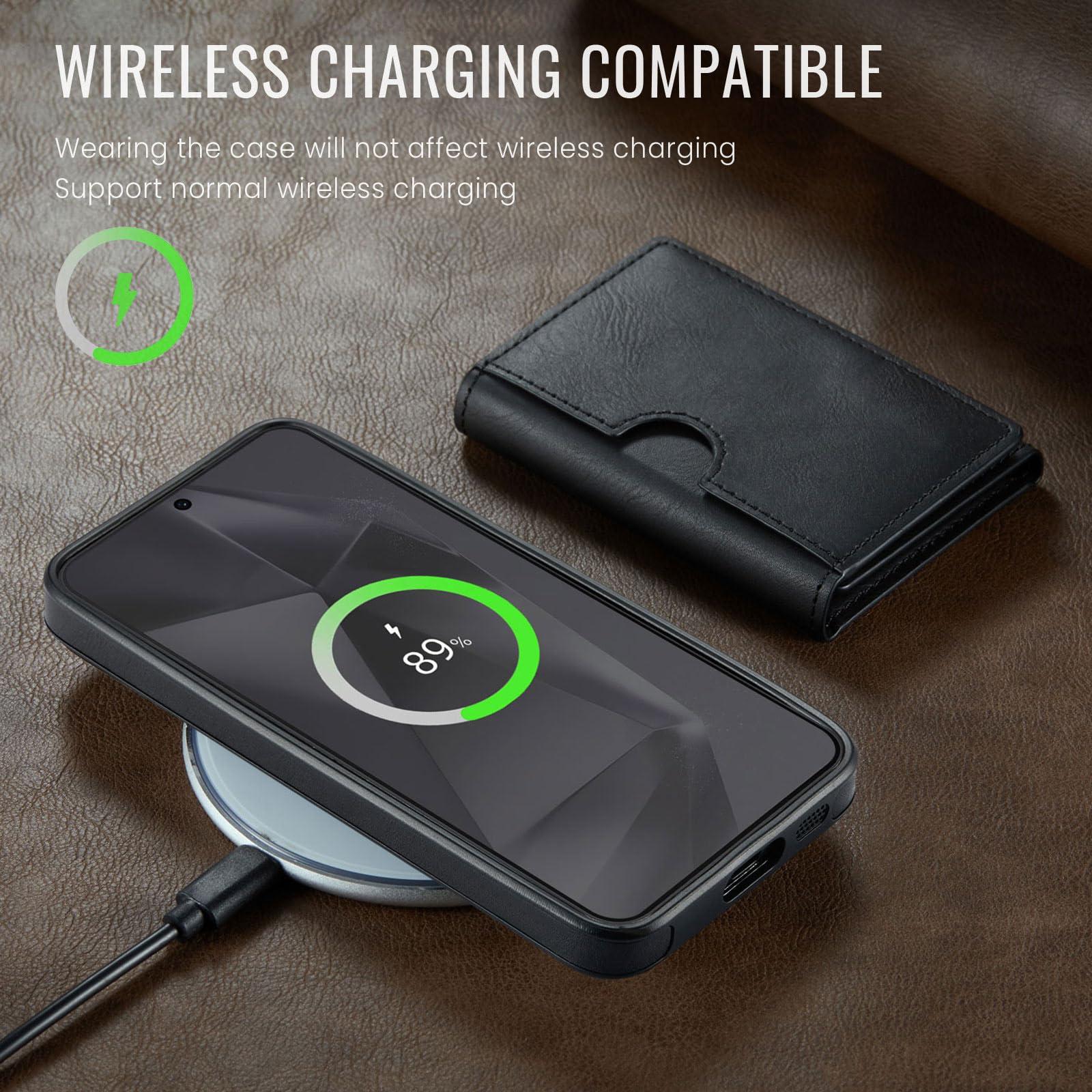 Asuwish Funda de teléfono para Samsung Galaxy S25 5G, tipo cartera, magnética, desmontable, con carga inalámbrica y bloqueo RFID, tarjetero de crédito, soporte abatible, resistente S 25 25S G5,