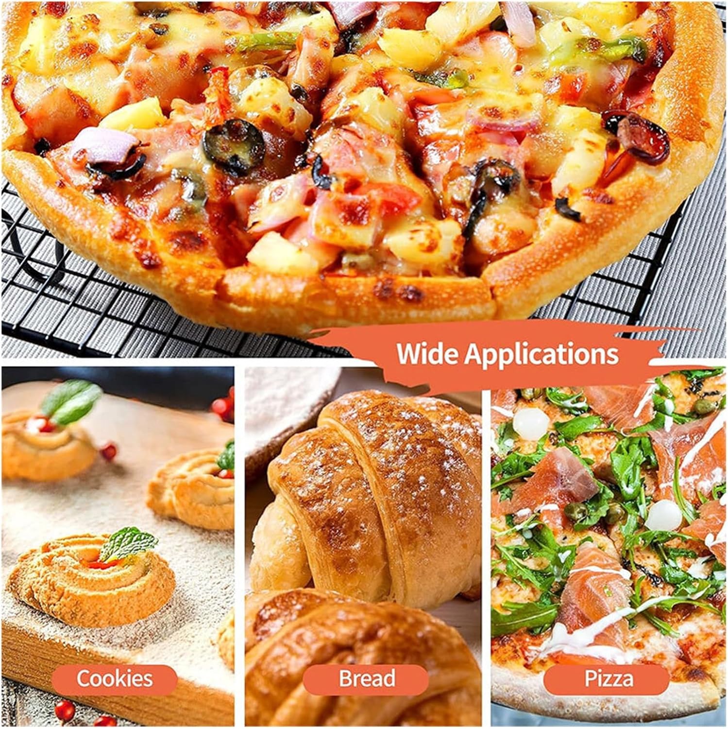 Round 7/9/12 Inch Pizza Turning Peel Turner Spinner Long Handle Perforated Aluminum Oven Accessories(7 inch Wood Handle)