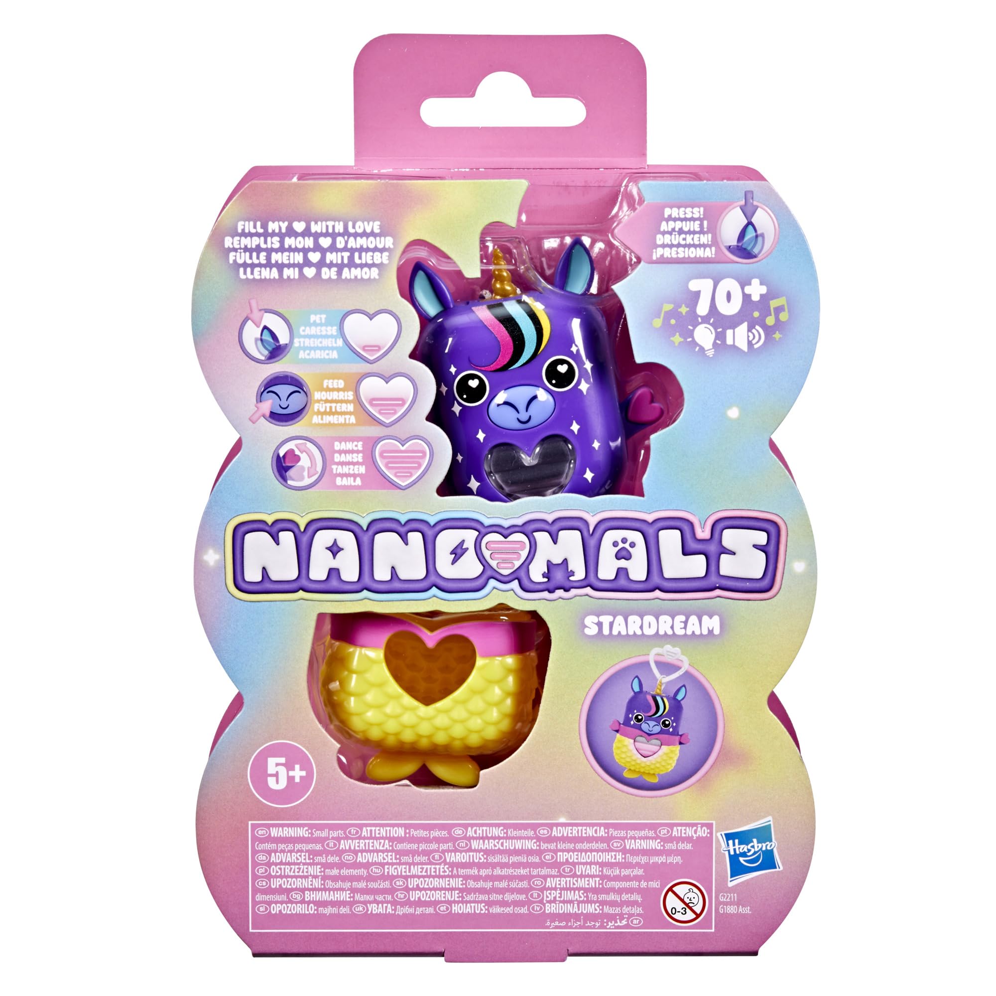 Hasbro Nano-Mals Stardream the Unicorn Electronic Fidget Pet, Purple, 8.37 inches - Image 2