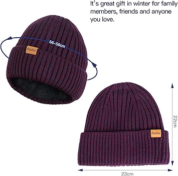 dowskwx 3 Pack Winter Hats Beanies Toque for Men Women, Warm