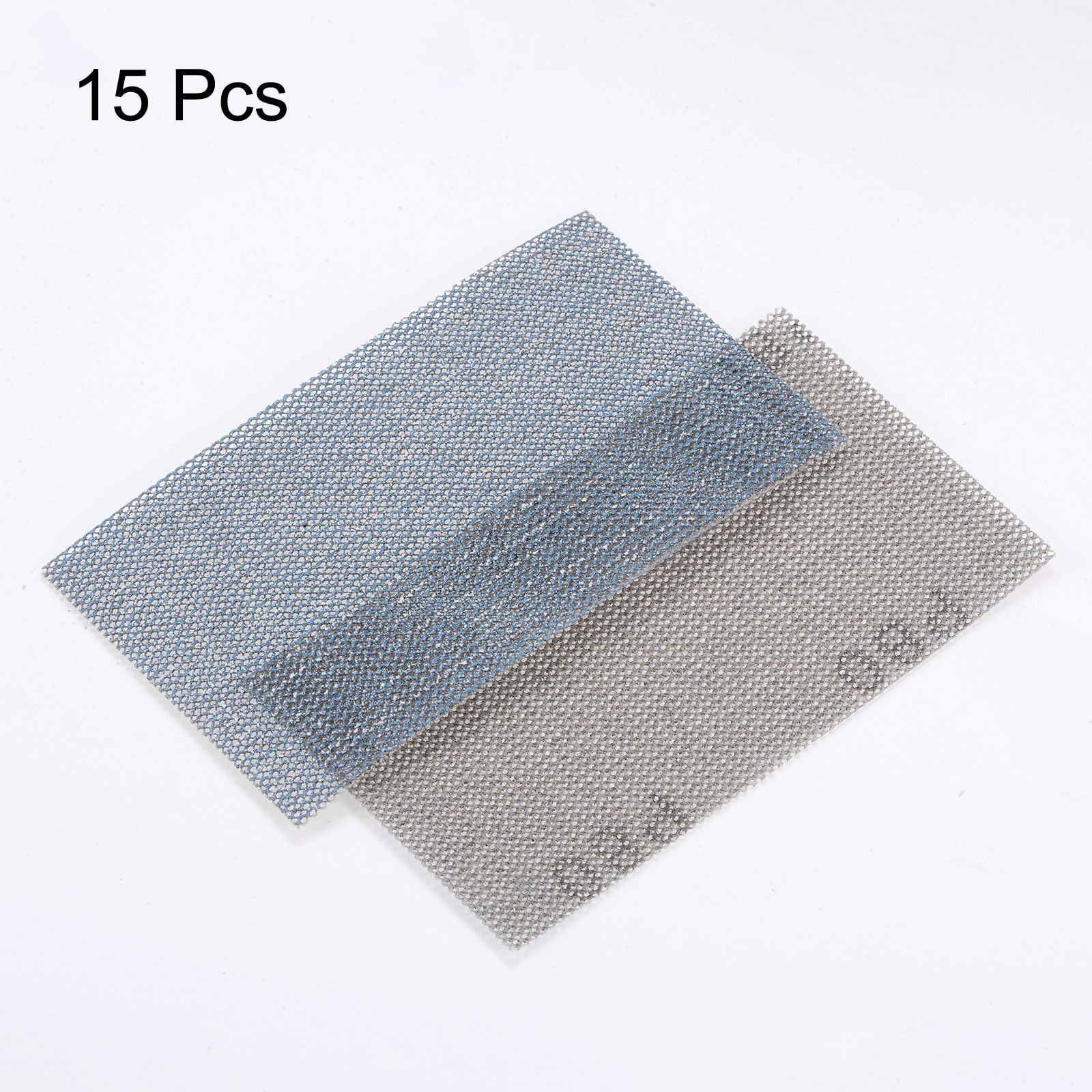 sourcing map Lot de 15 feuilles abrasives en maille grain 80, 7,1 x 12,7 cm, papier abrasif en céramique humide et sec, sans poussière, pour le travail du bois, le polissage et le meulage du métal