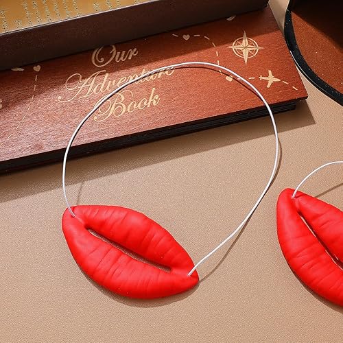 Miniatura 7 de Happyyami 2 piezas de boca de salchicha de Halloween divertido facial Cosplay accesorios de labios rojos decoración juguetes para fiesta de baile