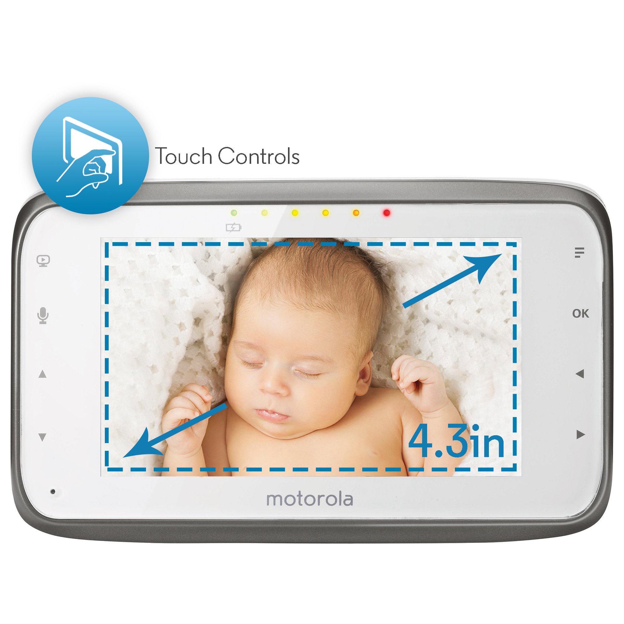 Motorola Babyphone Vidéo connecté Wi-Fi avec écran 4,3" - MBP854 Connect Blanc