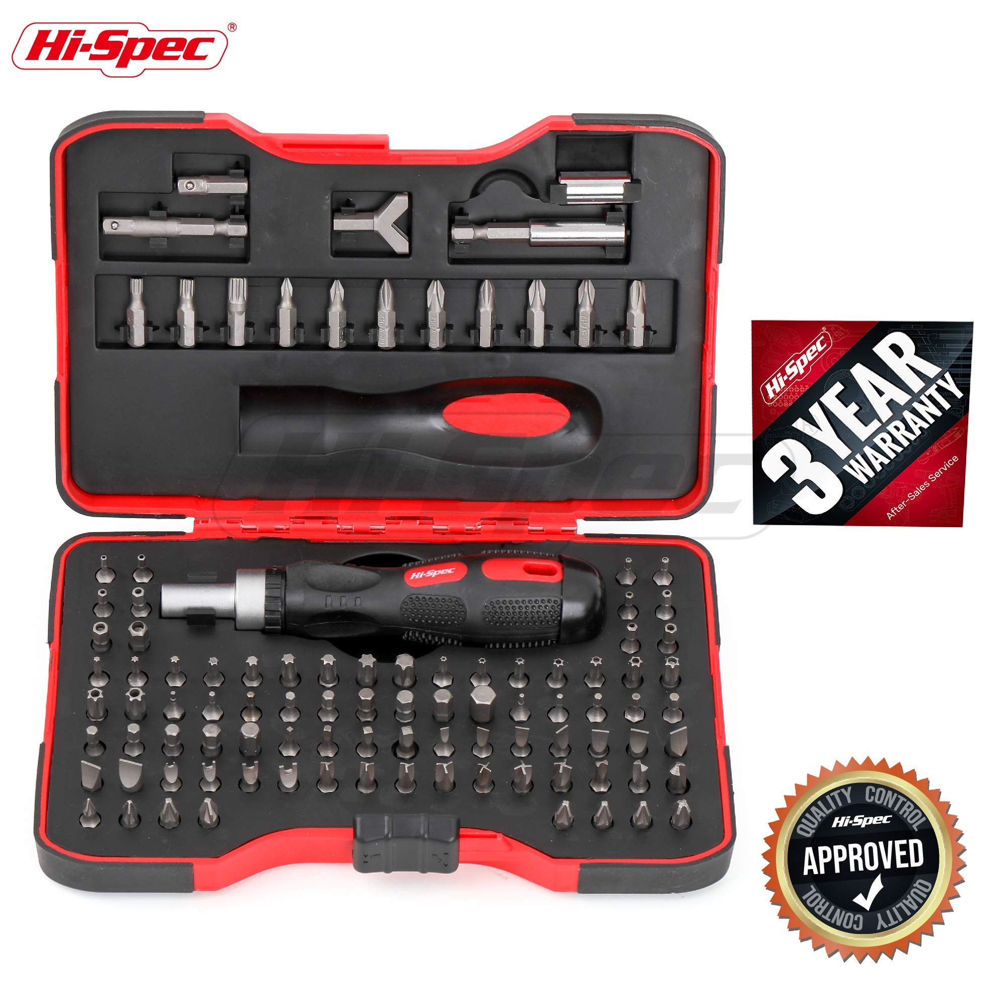 HiSpec 101 Piece Screw Driver Bits & Ratchet Handle Set with Tamper
