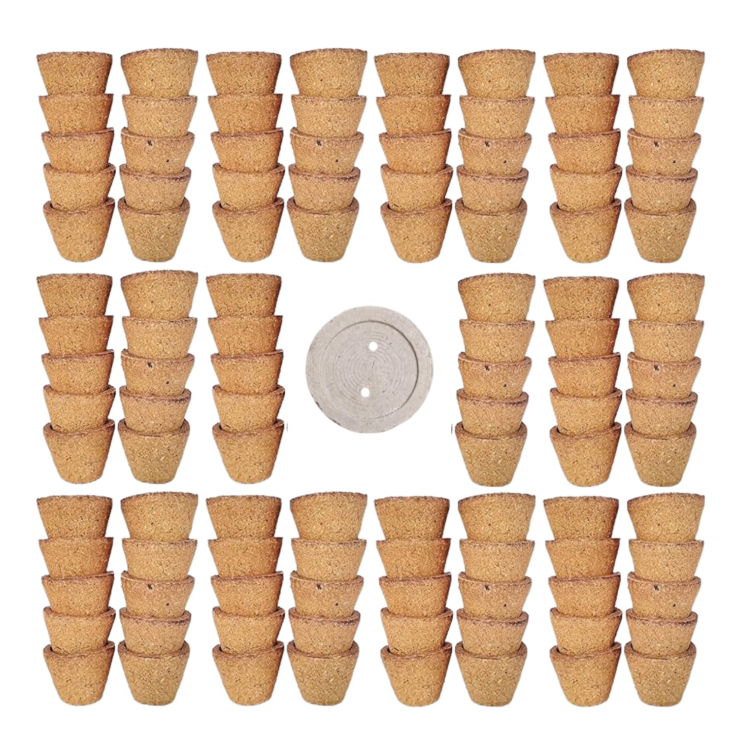 त्रिवेणी Triveni Organics Desi Gir Cow Dung Empty Sambrani Dhoop 360 Cups for Pooja with 1 Holder | Havan Cups for Pooja, Home & Festivals | Natural Guggal/Loban Dhoop Original