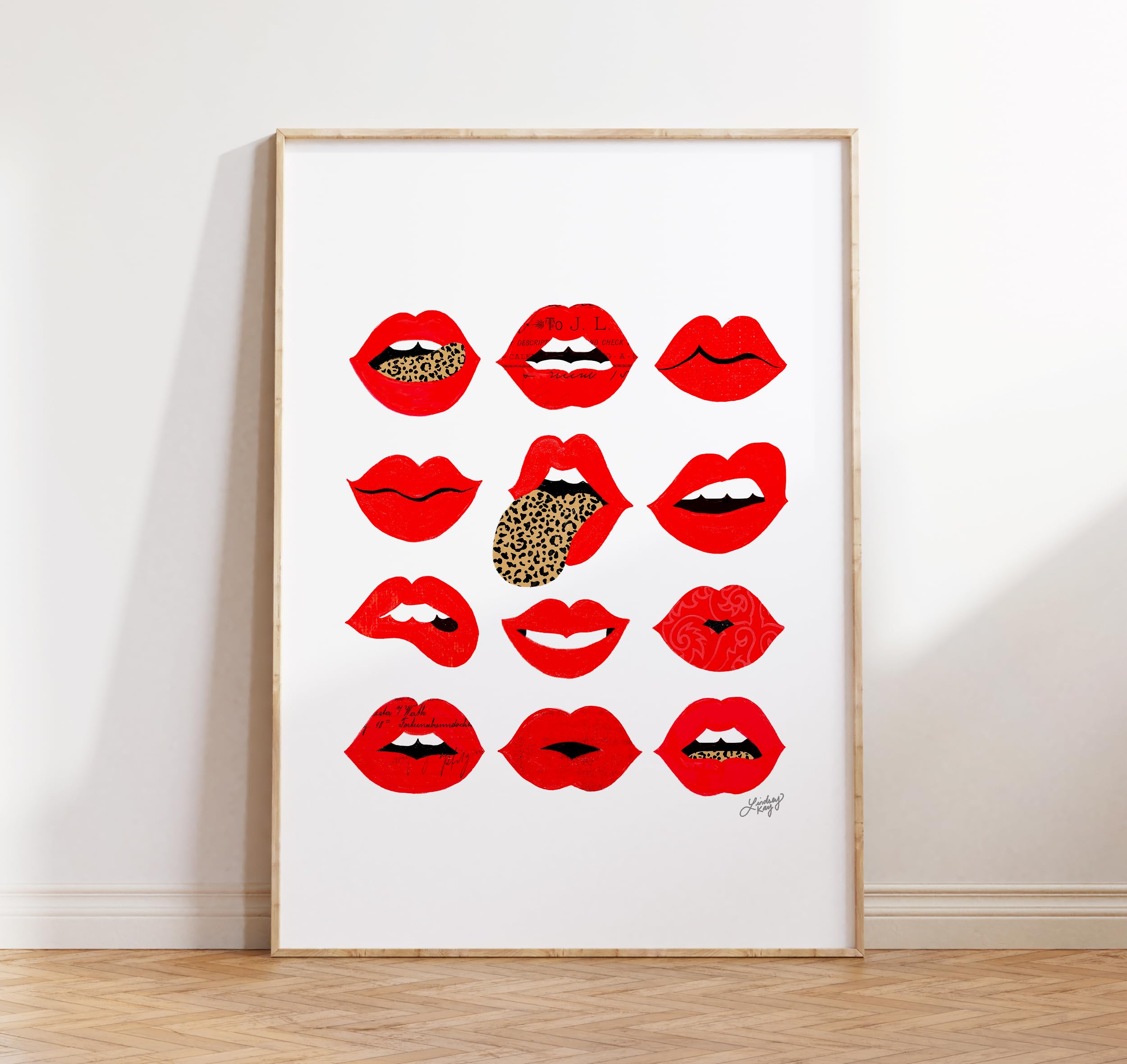 Amazon.co.jp: 愛の唇 イラスト | ウォールアート | ポスター