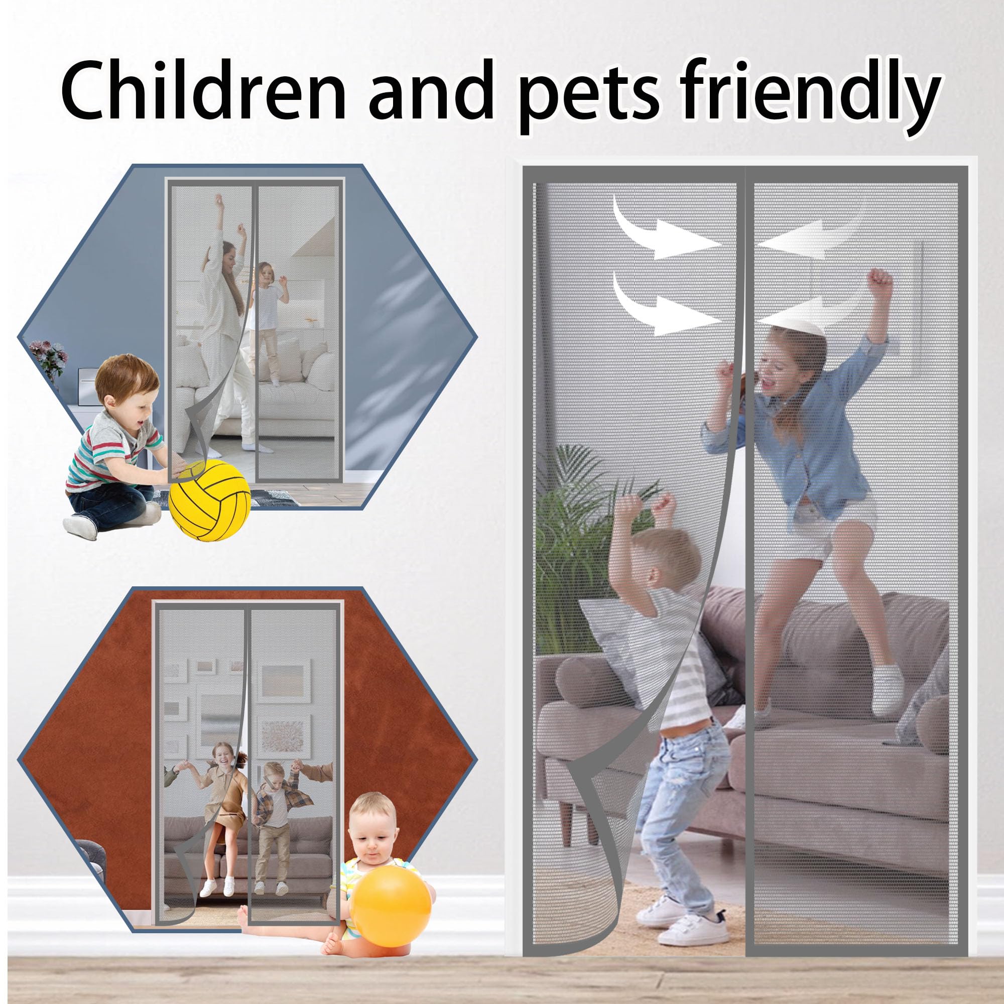 Zanzariera Magnetica Finestra 127 x 260 cm Varie Taglie Calamite Tenda Anti Zanzare Insetti Proteggere La Famiglia per Porte Finestre Balcone Soggiorno, Grigio