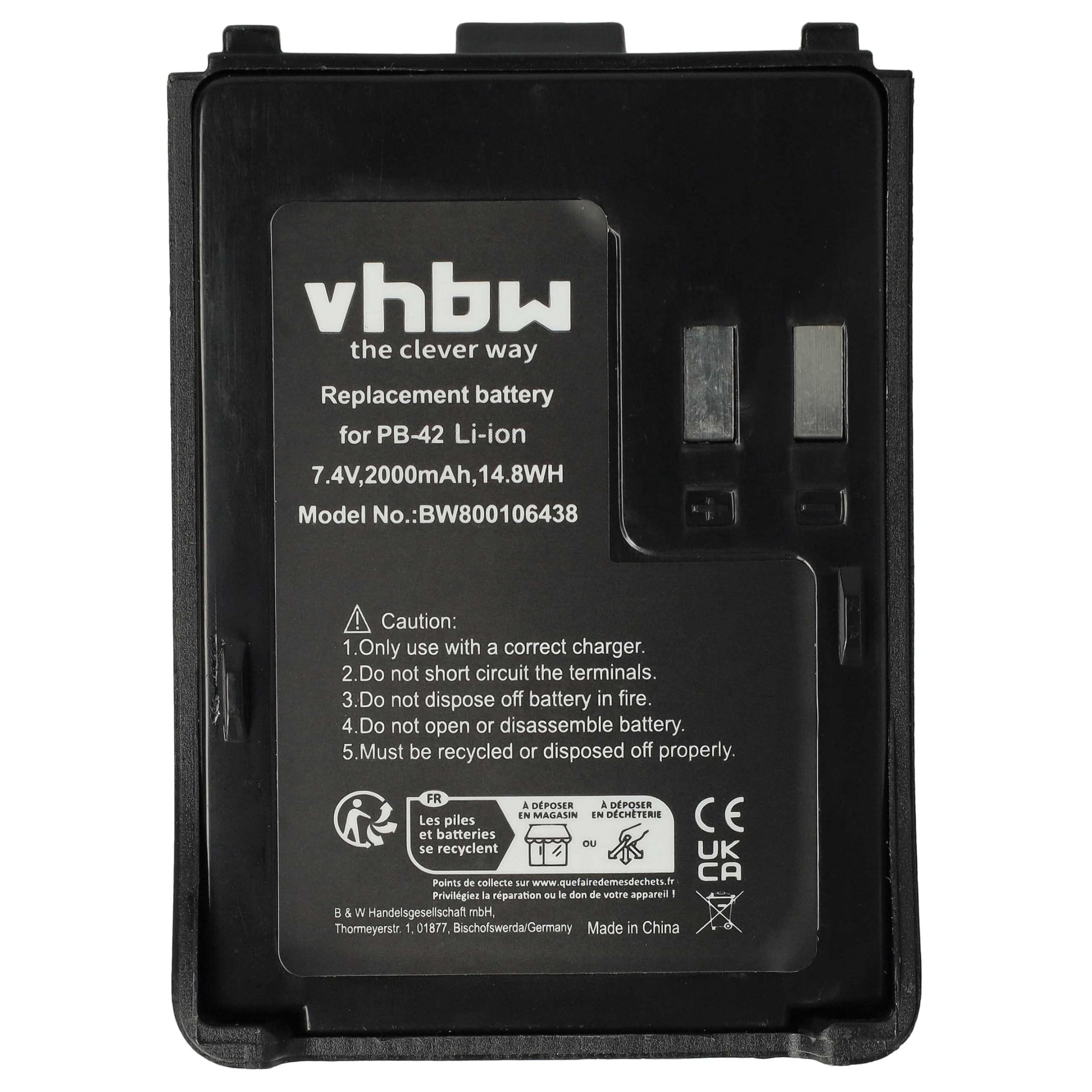 Kenwood TH-F6 TH-F6A TH-F7 Li-Ion batteria 2000mAh 7,4V radio