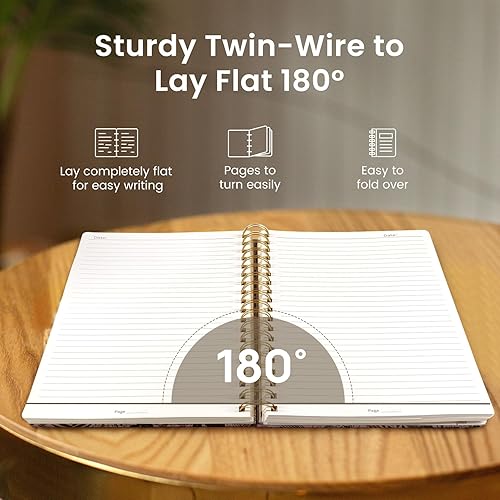 Miniatura 175 de Taja - Cuaderno de espiral forrado para trabajo, 300 páginas gruesas B5 (7.1 x 10 pulgadas), con rayas universitarias para escritura, tomar notas