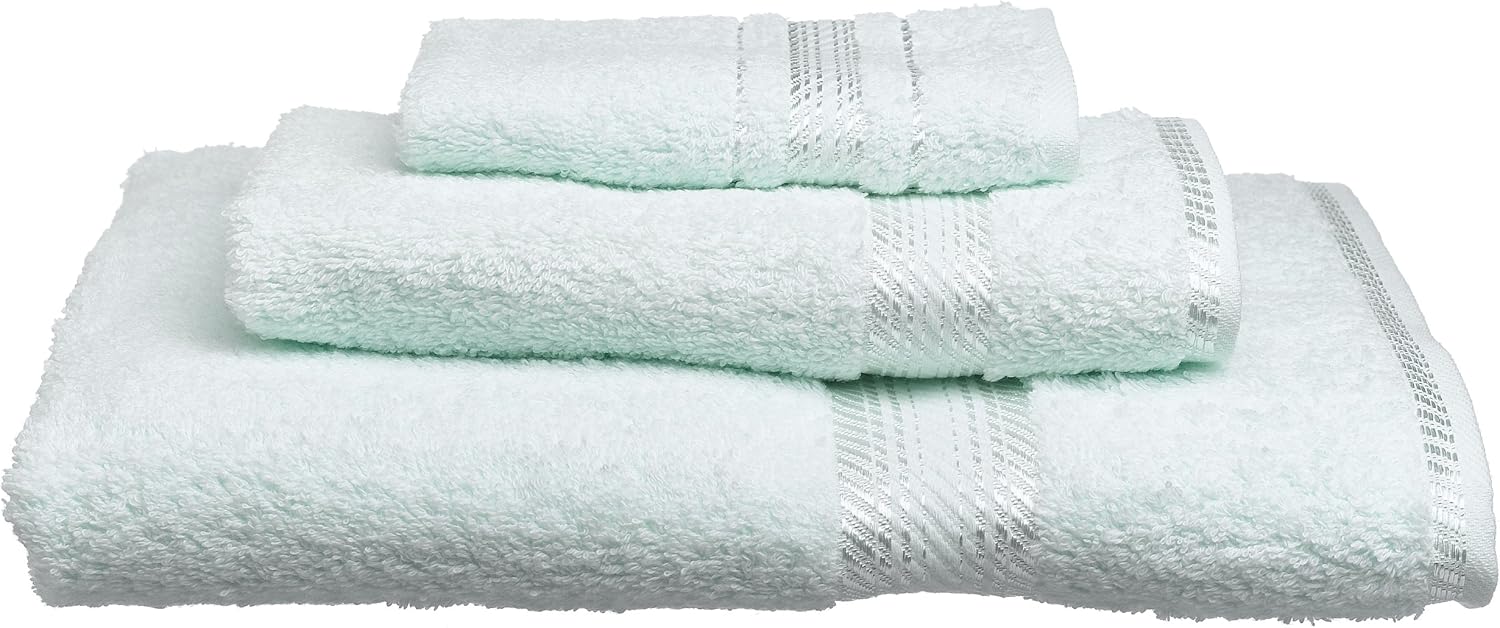 Frenchtex Melody Egyptian Wash Towel, Sky Green Home & Kitchen