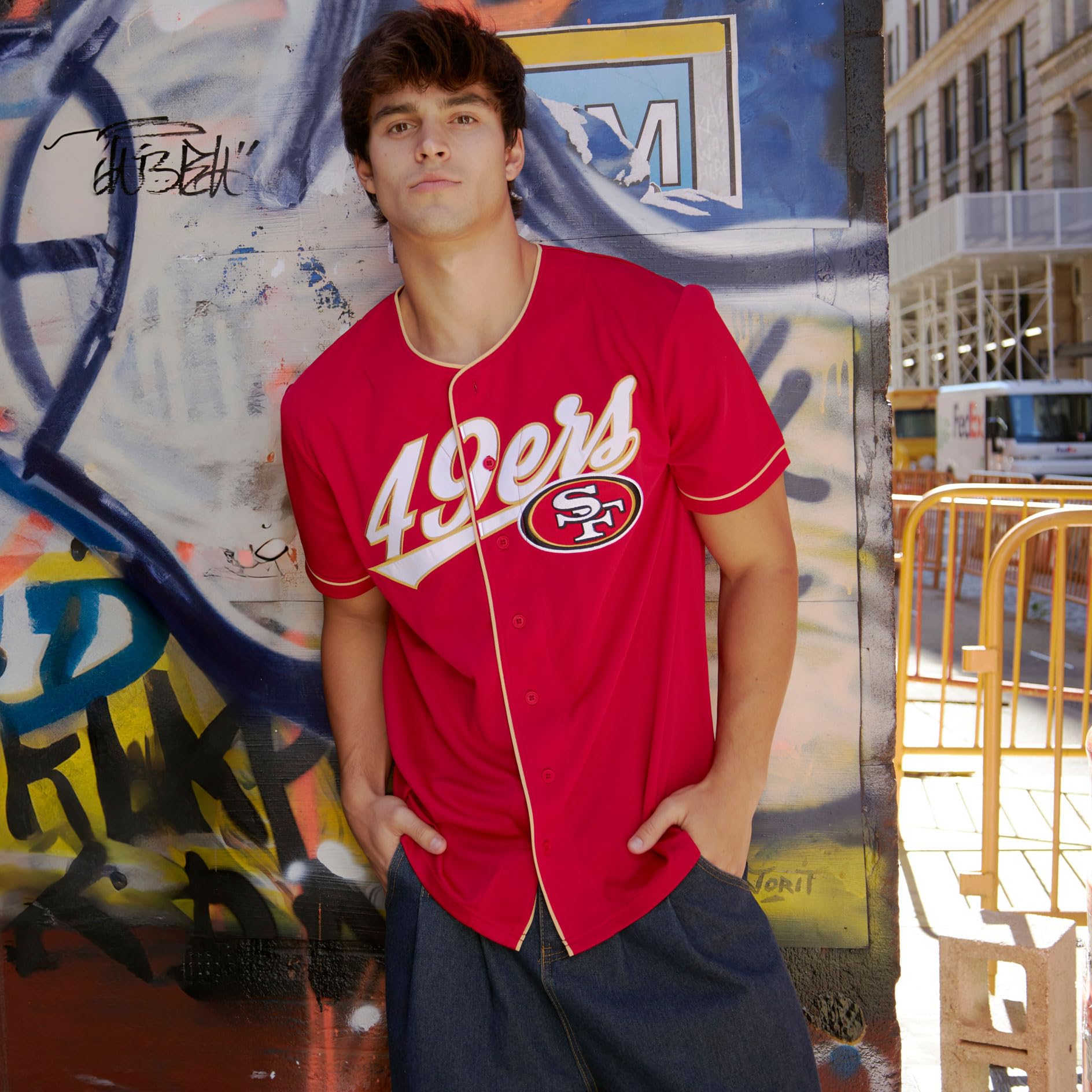 Ultra Game Game Day Baseball Jersey Button Up Mesh T-Shirt Casual Uomo