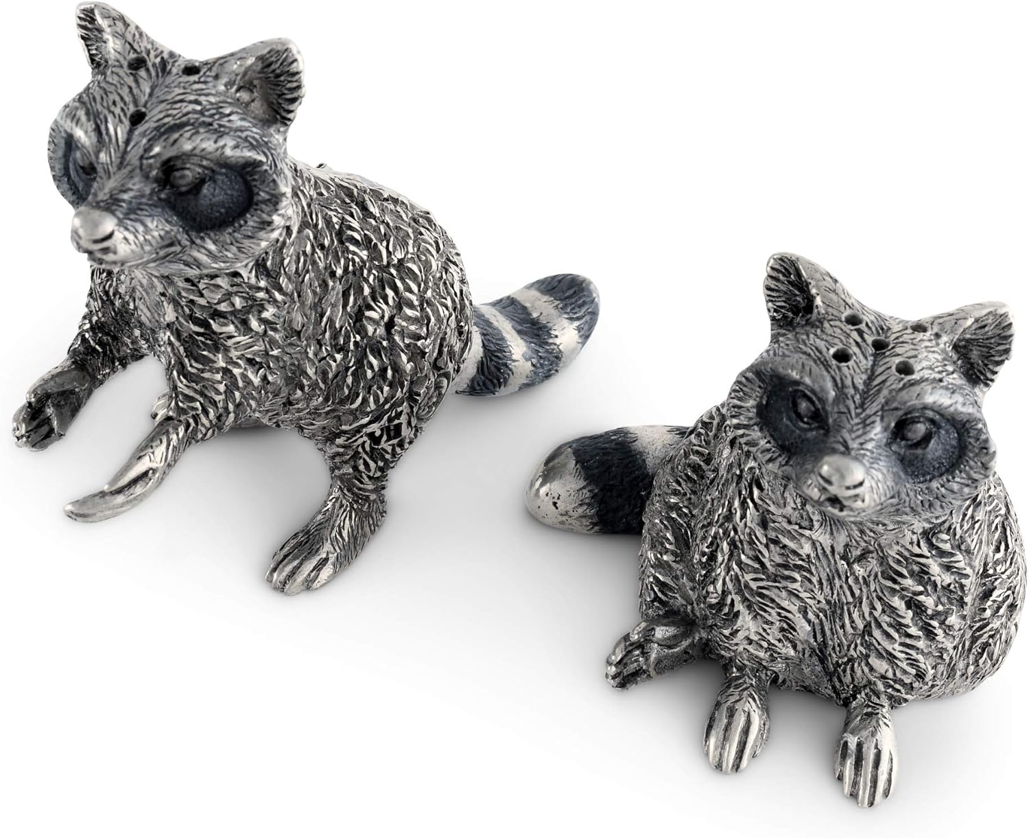 Vagabond House Pewter Raccoon Salt and Pepper 2 inch Tall
