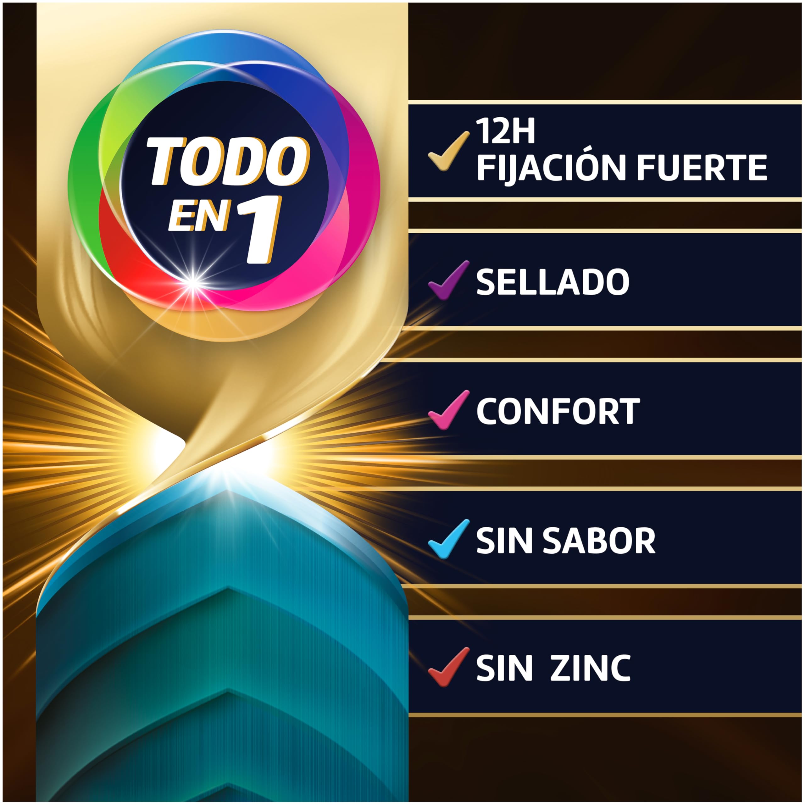 Corega Supreme Todo en 1, Crema Fijadora Para Prótesis Dentales, Con la Mejor Tecnología de Poder de Mordida de Corega, Fijación Fuerte, Sellado, Comodidad, Sin Sabor, Pack de 2 x 70 g