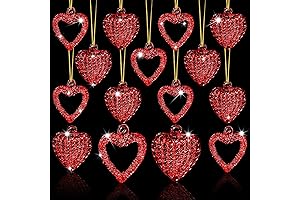24 Pcs Glass Heart Ornaments: Your Valentine Tree's Perfect Adornment