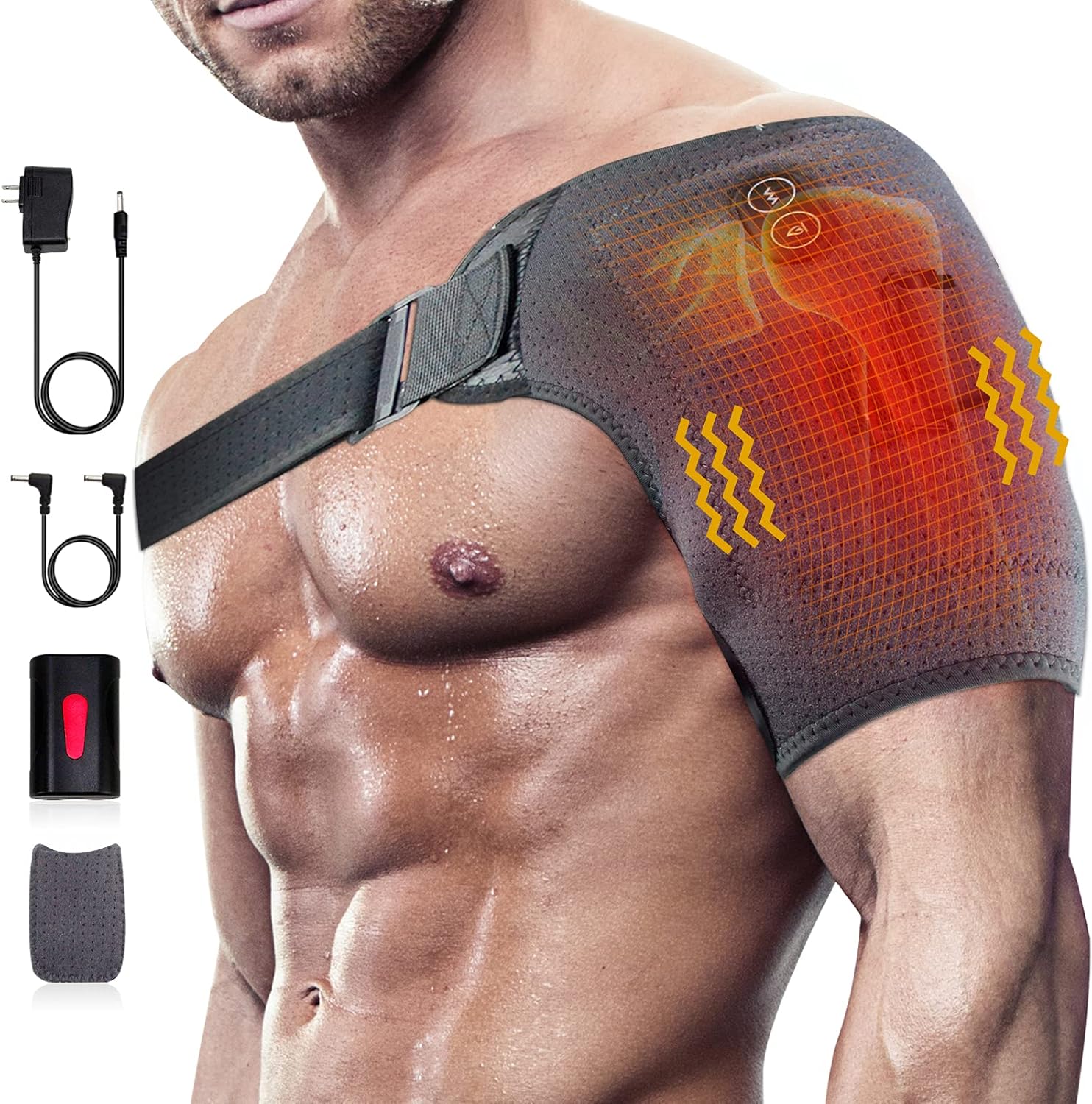 Heated Shoulder Brace Wrap Cordless Shoulder Heat Therapy