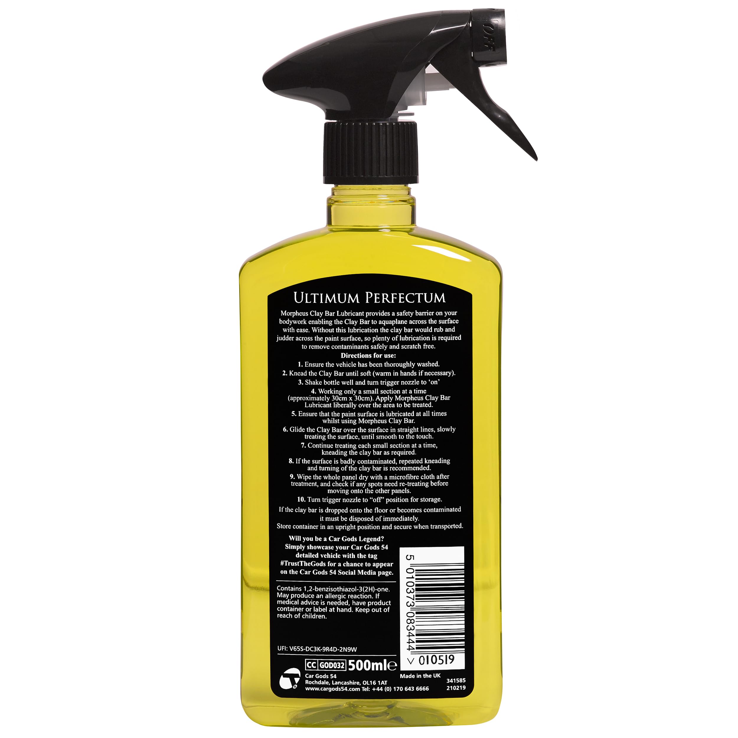 Car Gods 54 Kit de détails complet – Barre d'argile et lubrifiant en spray – Surface super lisse pour un meilleur polissage, 500 ml