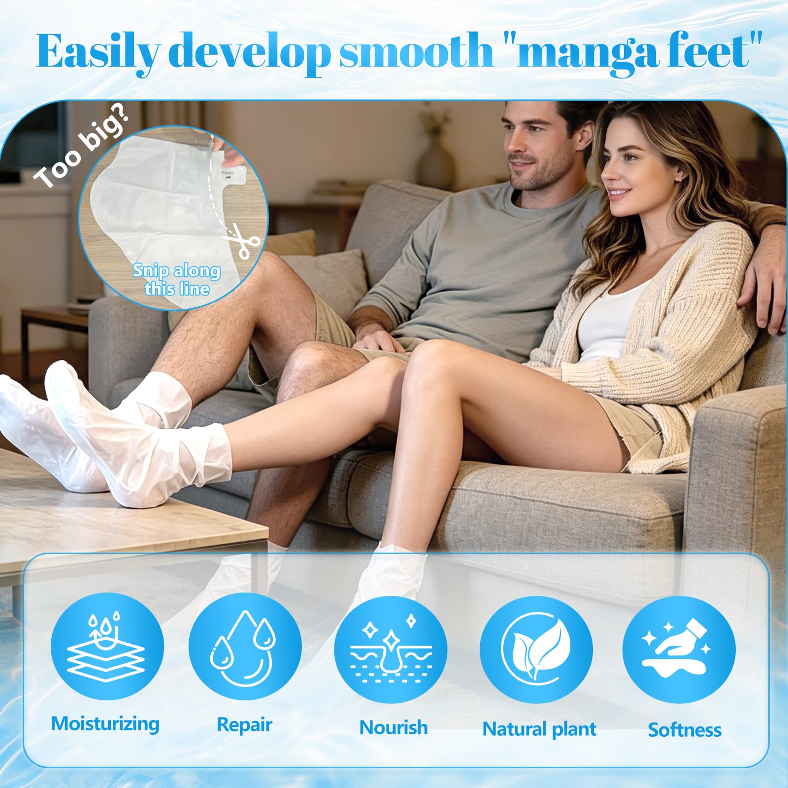 3 Paires Masque Pieds Nourrissant, Beauté des Pieds, Chaussettes Hydratantes, Relaxant et Hydratant, Masque Foot Pour Très Secs et Abîmés (Lavande, Noix De Coco, Aloès)