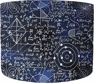 Maths Lamp Shade, Choice of 20cm 25cm 30cm 40cm Diameter, Geeky Lampshade, Science Home Accessories, Lampshade For Study Ceiling, Mathematical Equations, Science Bedroom Accessories, Blue Lampshade