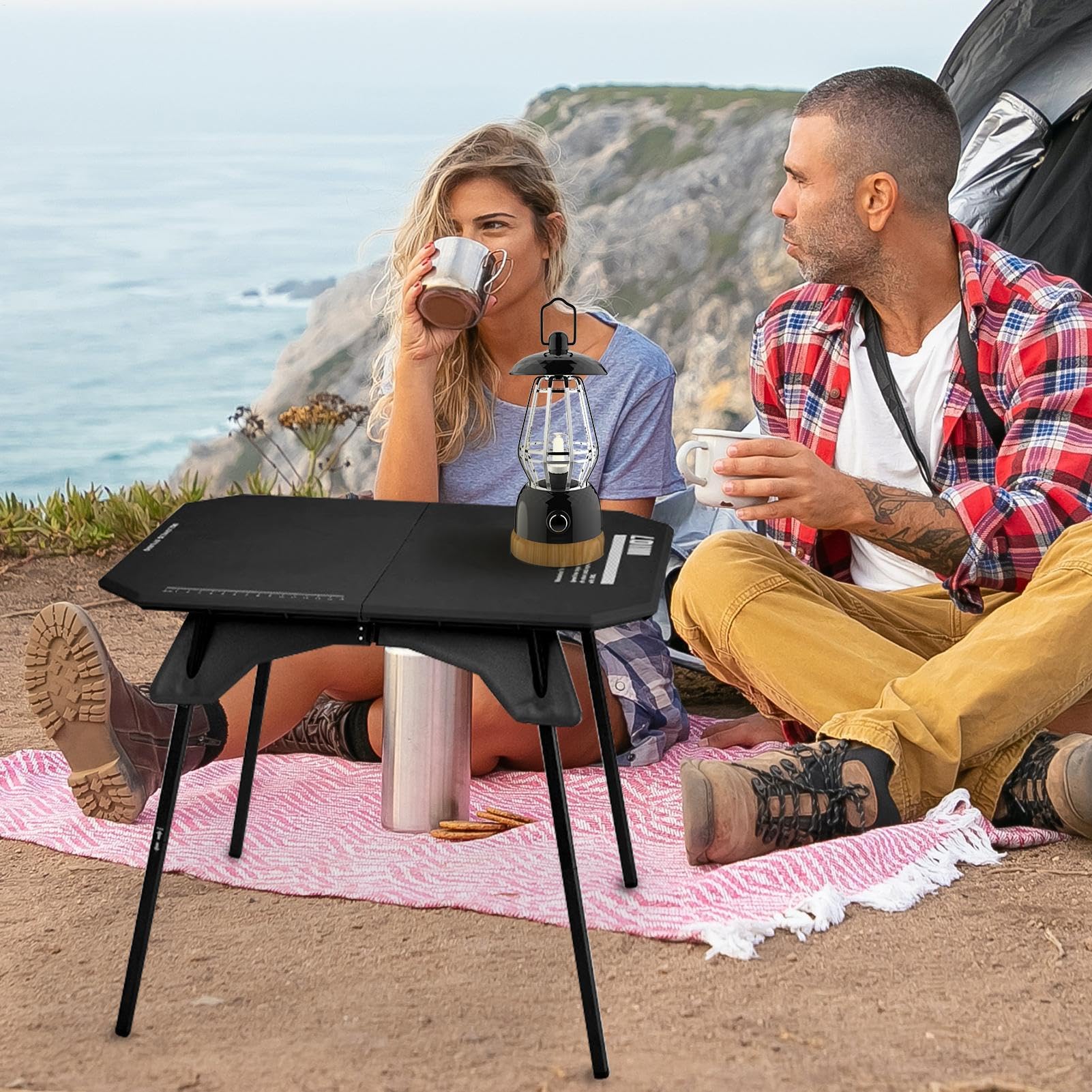 Tavolo da Campeggio Esterno Antiscivolo, Multifunzionale, Portatile e | Tavolo Pieghevole Multiuso Da Picnic Da Viaggio, per Uso Interno ed Esterno