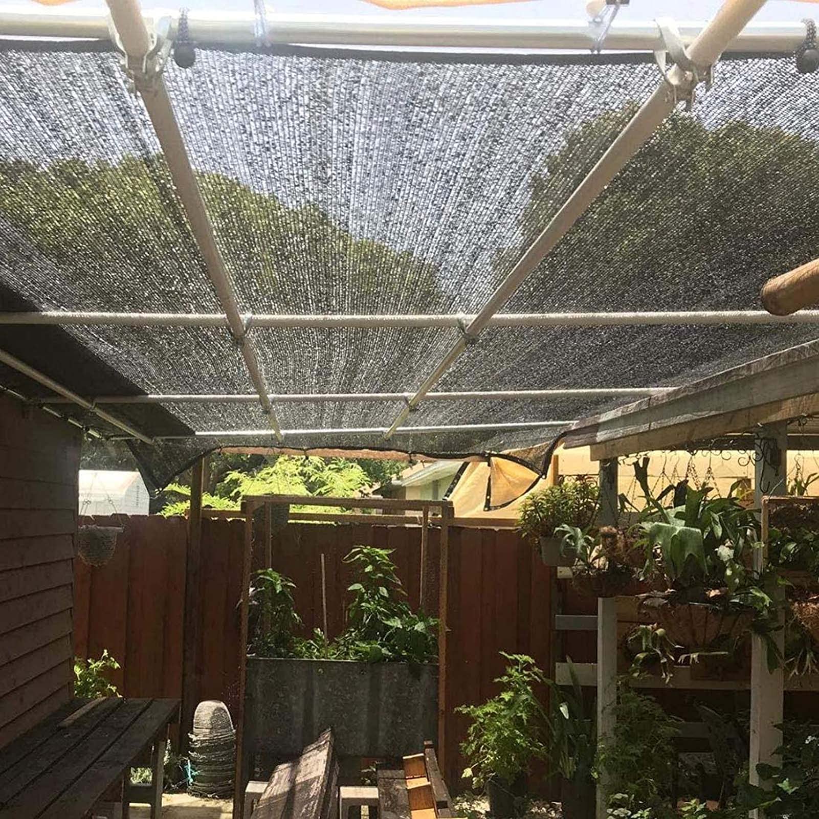 Filet D'Ombrage Jardin 90% Anti-UV - Bâche Maille Respirante Avec Oeillets Noir, Plusieurs Tailles