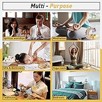 Vista 4 de Soporte de cristal para Palo Santo, soporte para incienso para 7 chakras, soporte de incienso de latón de 5.5 pulgadas, 6 en 1 para varillas