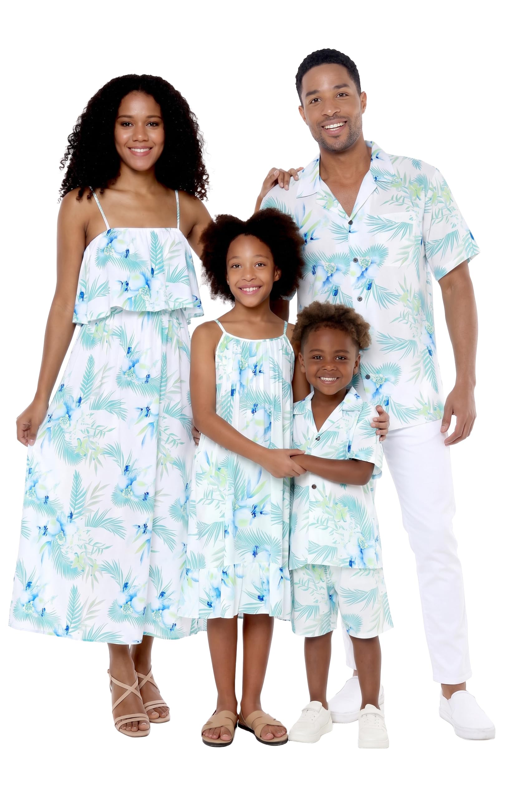 Hawaii Hangover Family Matching Hawaiian Clothes, Orchid Breeze White