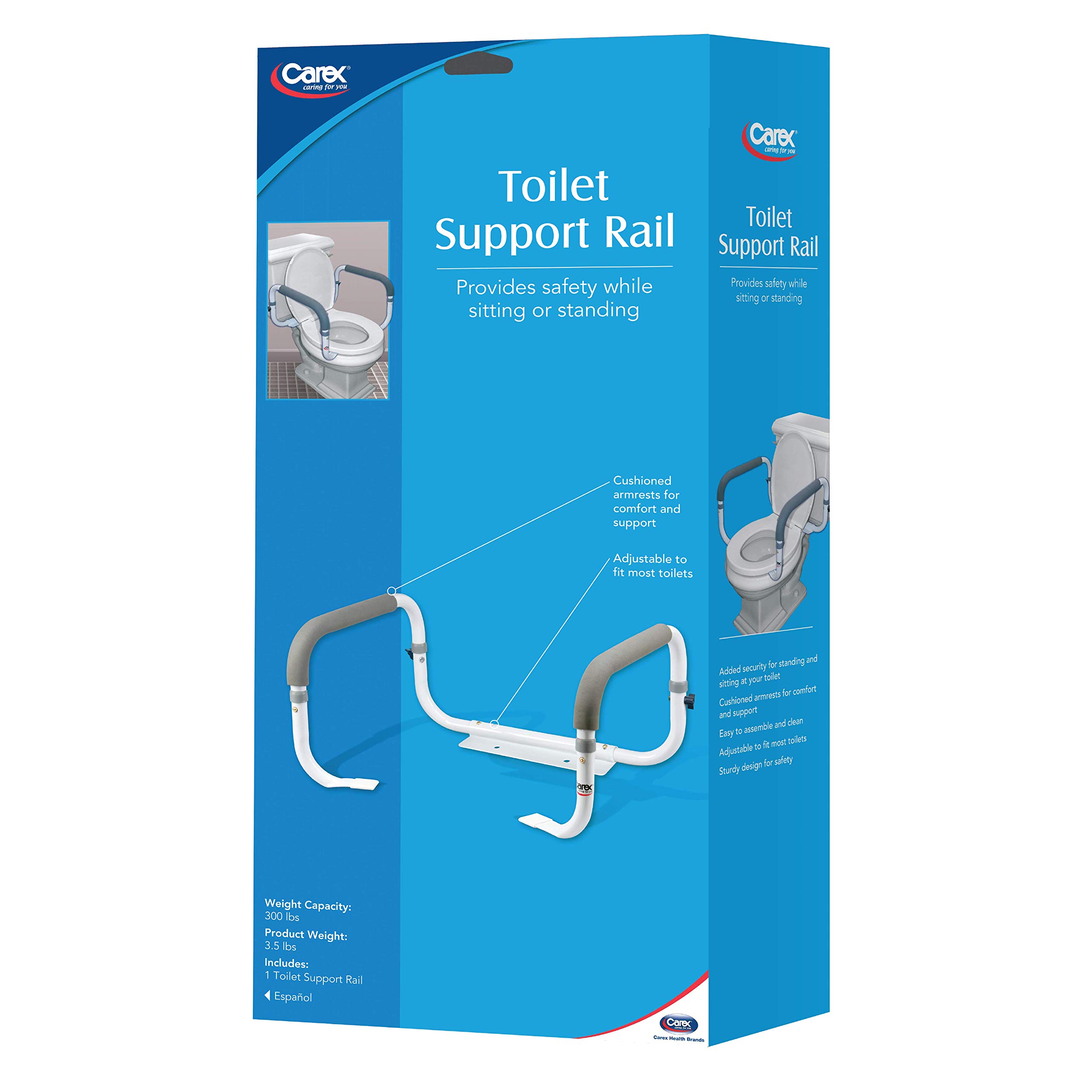 Carex Toilet Safety Frame Toilet Safety Rails With Adjustable Width
