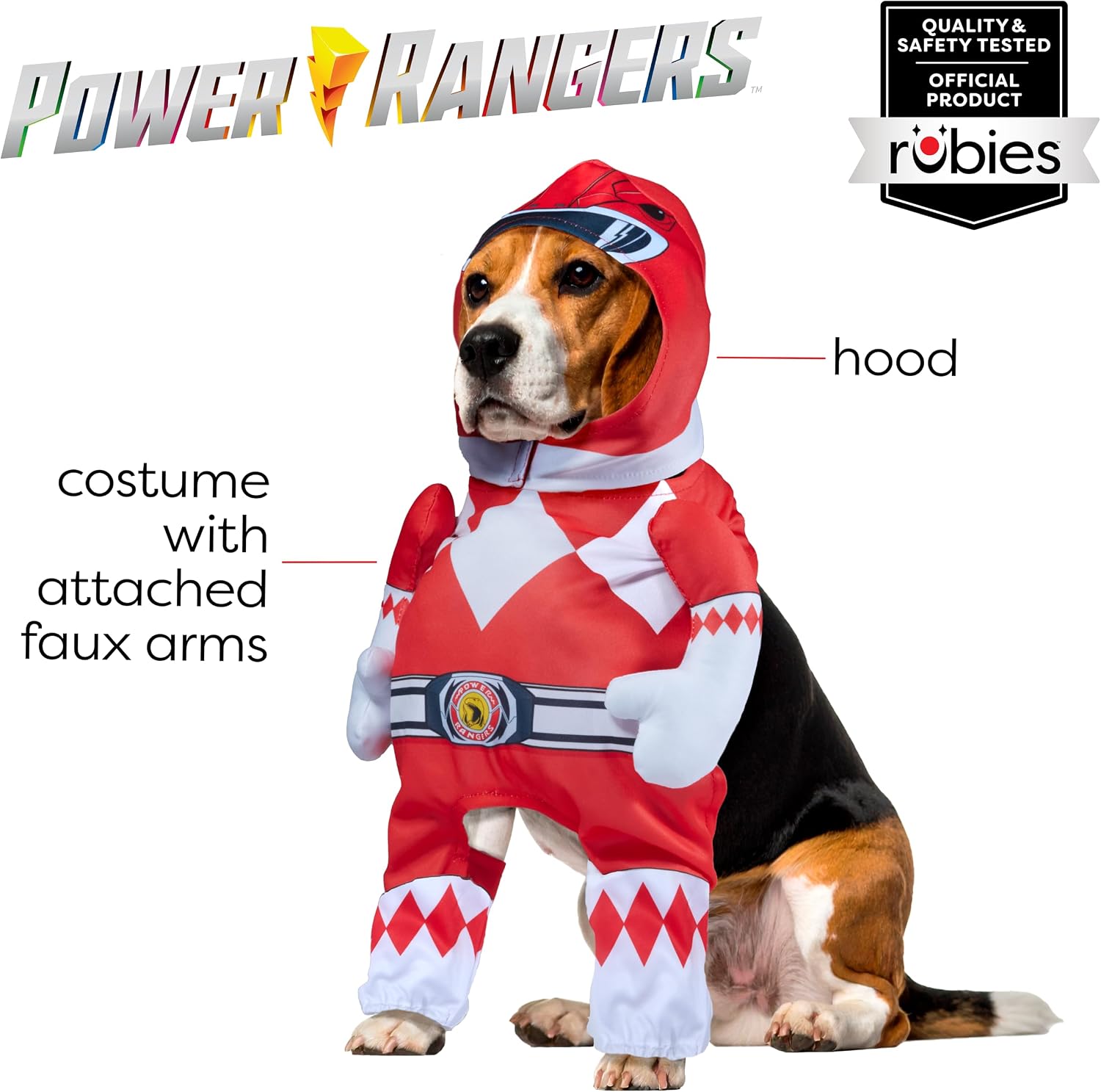 Rubies Power Rangers: Mighty Morphin Red Ranger Pet Costume for Dogs or Cats, Extra Large