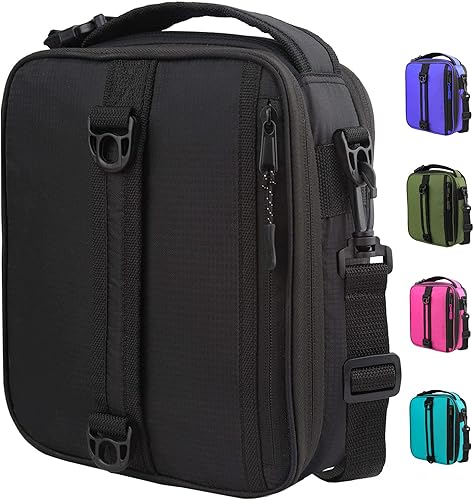 Lonchera aislada para niños, mujeres y hombres, lonchera negra para adultos con correa, pequeña lonchera aislada para trabajo, escuela, loncheras