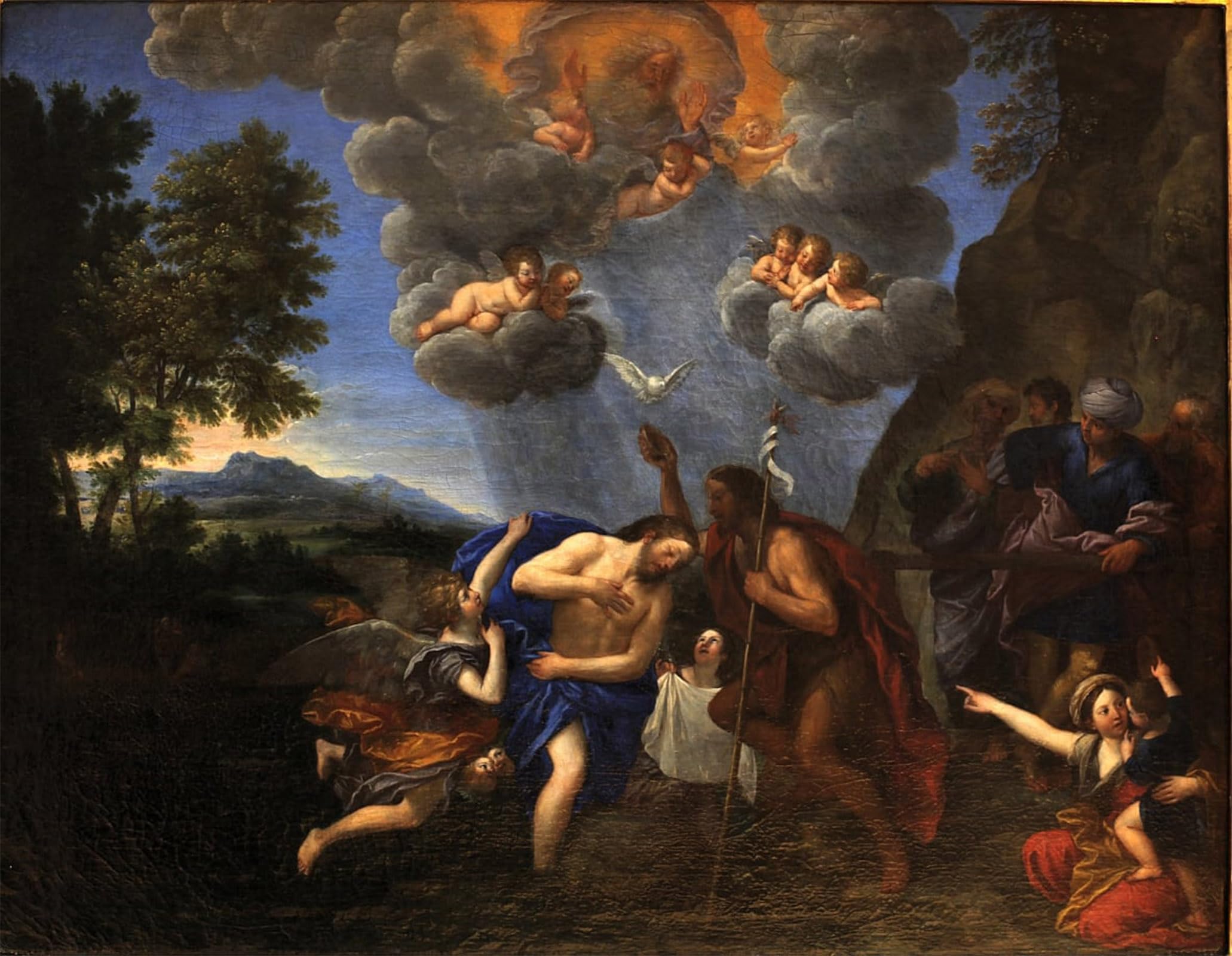 SERENDIPITP Aesthetic Poster Photo Wall Print Retro Picture the Baptism of Christ by Francesco Albani Modern Wall Artwork for Home Decor 60x90cm