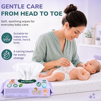 Sensitive Biodegradable Baby Wet Wipes 60 Count (Pack of 4)
