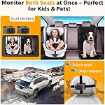 Baby Car Camera for 2 Kids - 7-Inch Split-Screen Monitor, Dual HD 1080P Cameras, Night Vision, 360° Rotatable, Easy Install Backseat Camera for Safety & Convenience - Perfect for Twins or Siblings