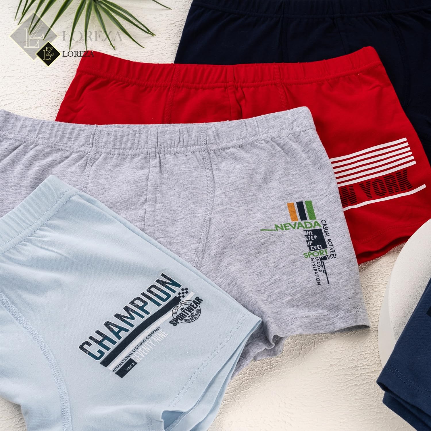LOREZA ® 10 Boxers pour garçon sous-vêtements Culotte en Coton 2 à 15 Ans
