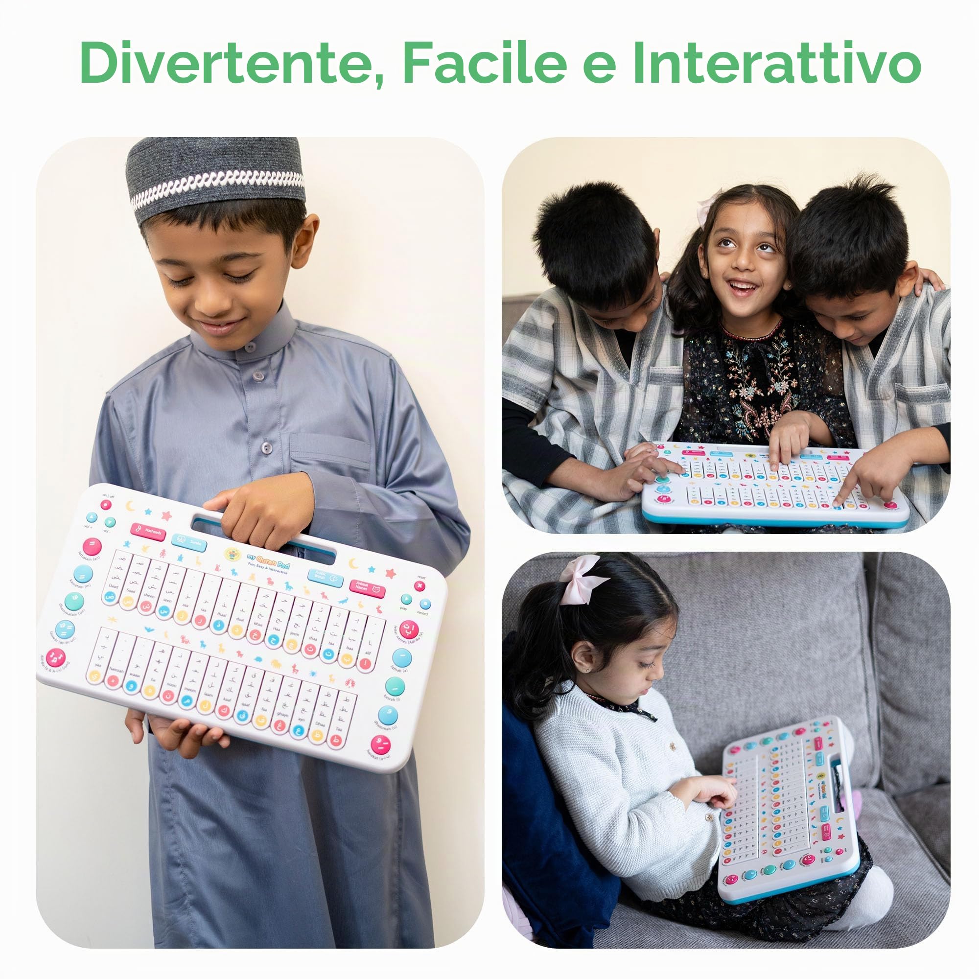 Tablet Educativo per Bambini - My Salah Mat: Libro Sonoro Bambini Elettronico con Parole Quotidiane, Nomi di Animali e Molto Altro - Gioco Interattivo per Apprendimento dell'Arabo per Ragazzi