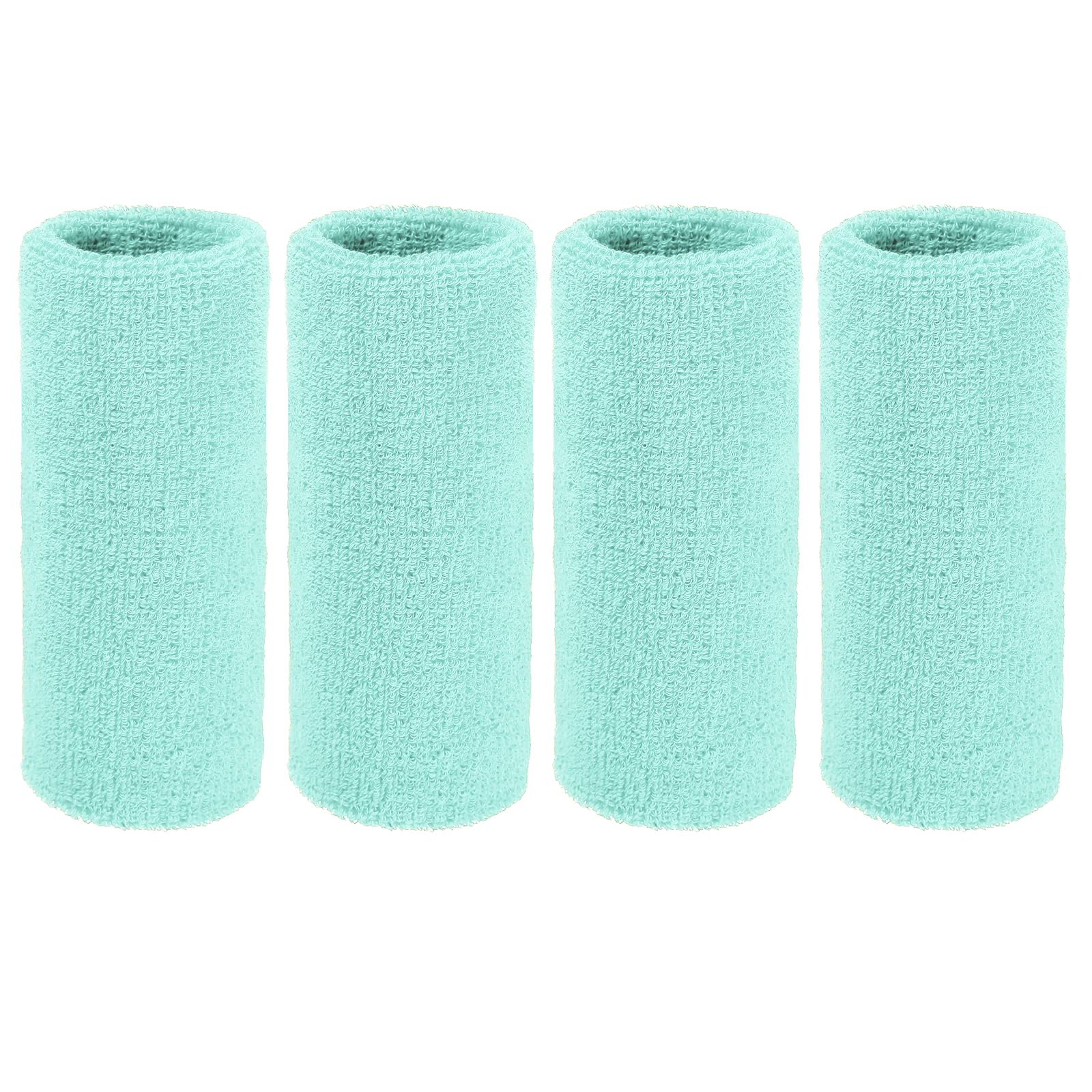 YELARXI Wristbands Sweatbands, Wrist Bands for Sweat Sports Wristbands 6x3 in & 4 Pack & Light Blue-Fitting for (Tennis/Basketball/Football/Running/Working Out/Men & Women)