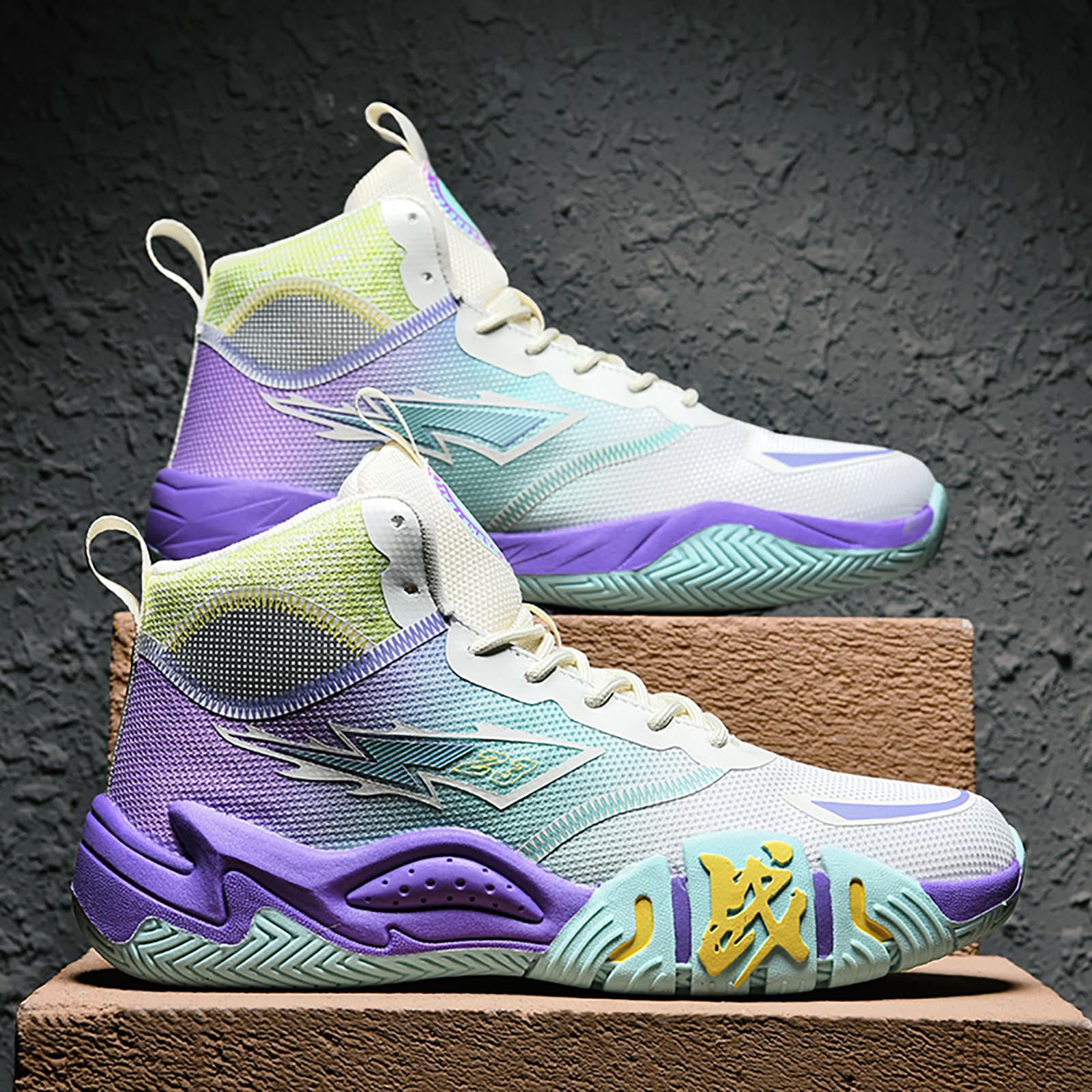 Scarpe da basket alte da uomo e da donna - Scarpe da ginnastica casual traspiranti, eleganti scarpe sportive da esterno antiscivolo for pallavolo
