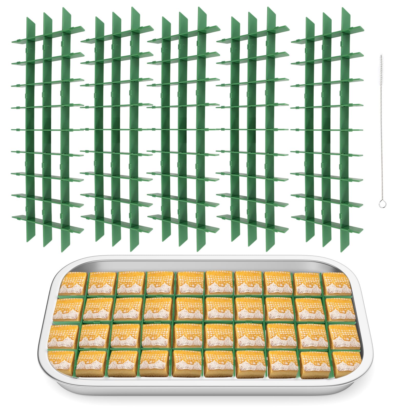 5 Sets Gefriertrockner-Schalen-Trennwände für Harvest Right, Mittelgroße Lebensmittel-Schalen-Trennwände mit Reinigungsbürste für Süßigkeiten Obst Gemüse Gefriertrockner-Zubehör