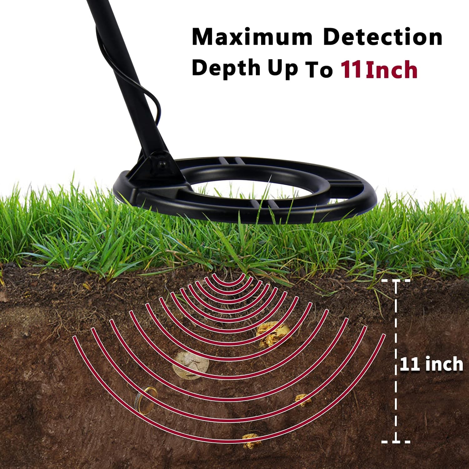 Metal Detector for Adults-Upgraded Professional Metal Detectors Higher Accuracy with LCD Display, 5 Mode, Advanced DSP Chip 10 Inch Coil Gold Detectors Waterproof,gc1075