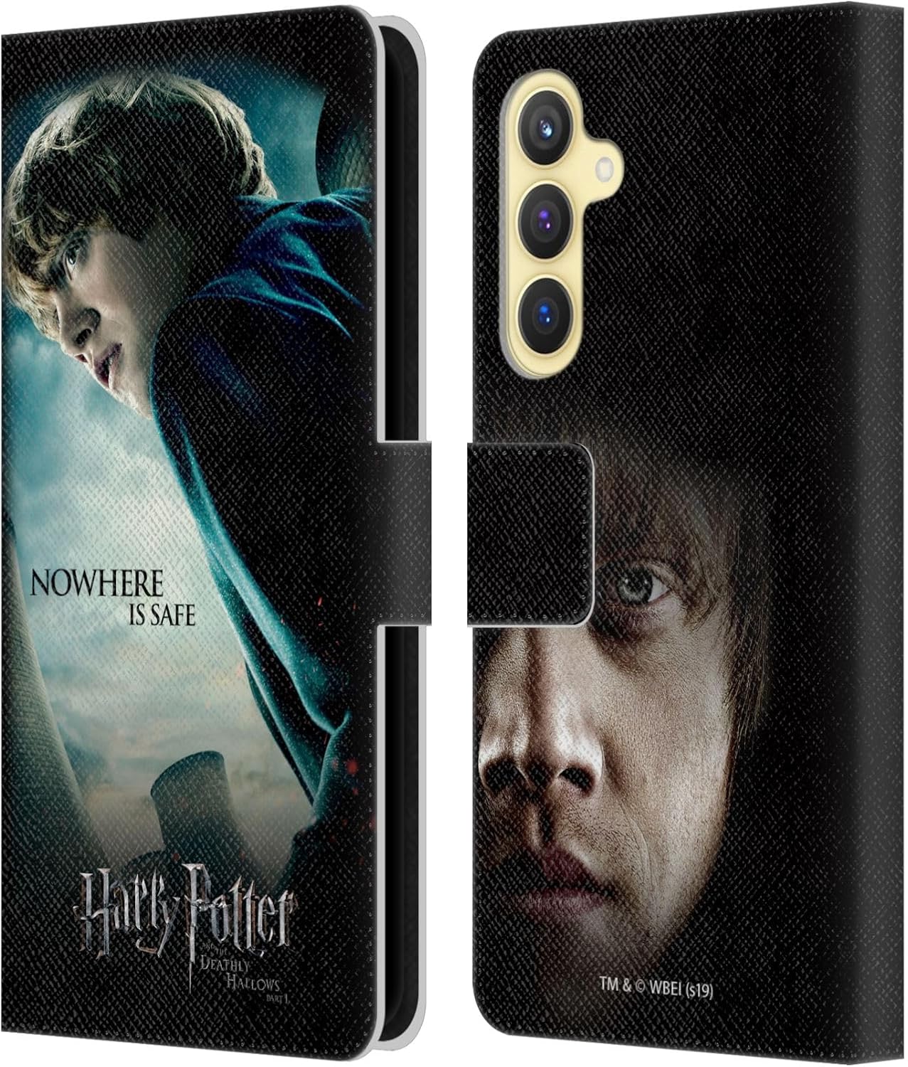 Head Case Designs Officially Licensed Harry Potter Ron Weasley Deathly Hallows VII Leather Wallet Case Compatible with Samsung Galaxy S23 FE 5G