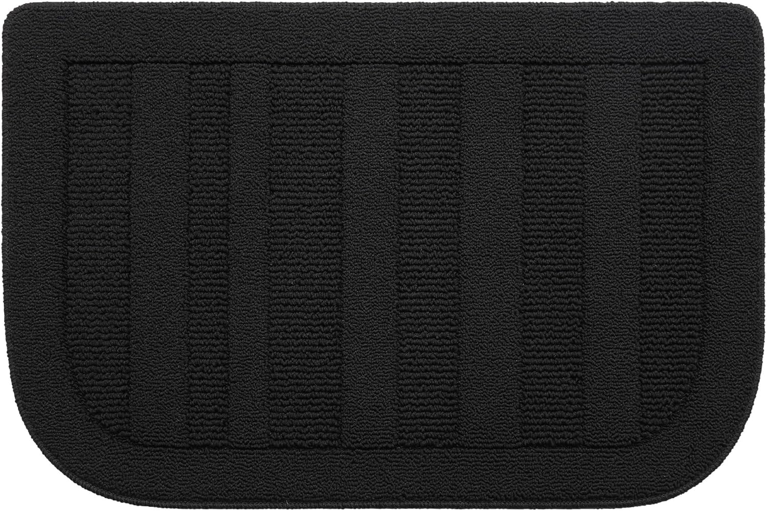 BEQHAUSE 24x36 Inch Kitchen Rug Mat Durable Kitchen Rugs Non-Slip Washable Absorbent Kitchen Mats for Floor Dirt-Resistant Semicircular Kitchen Mat (Black)
