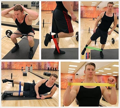 Miniatura 5 de Juego de 5 mini bandas elásticas para ejercicios de resistencia, para glúteos, muslos, brazos, piernas y glúteos en casa o gimnasio de 12 x 2