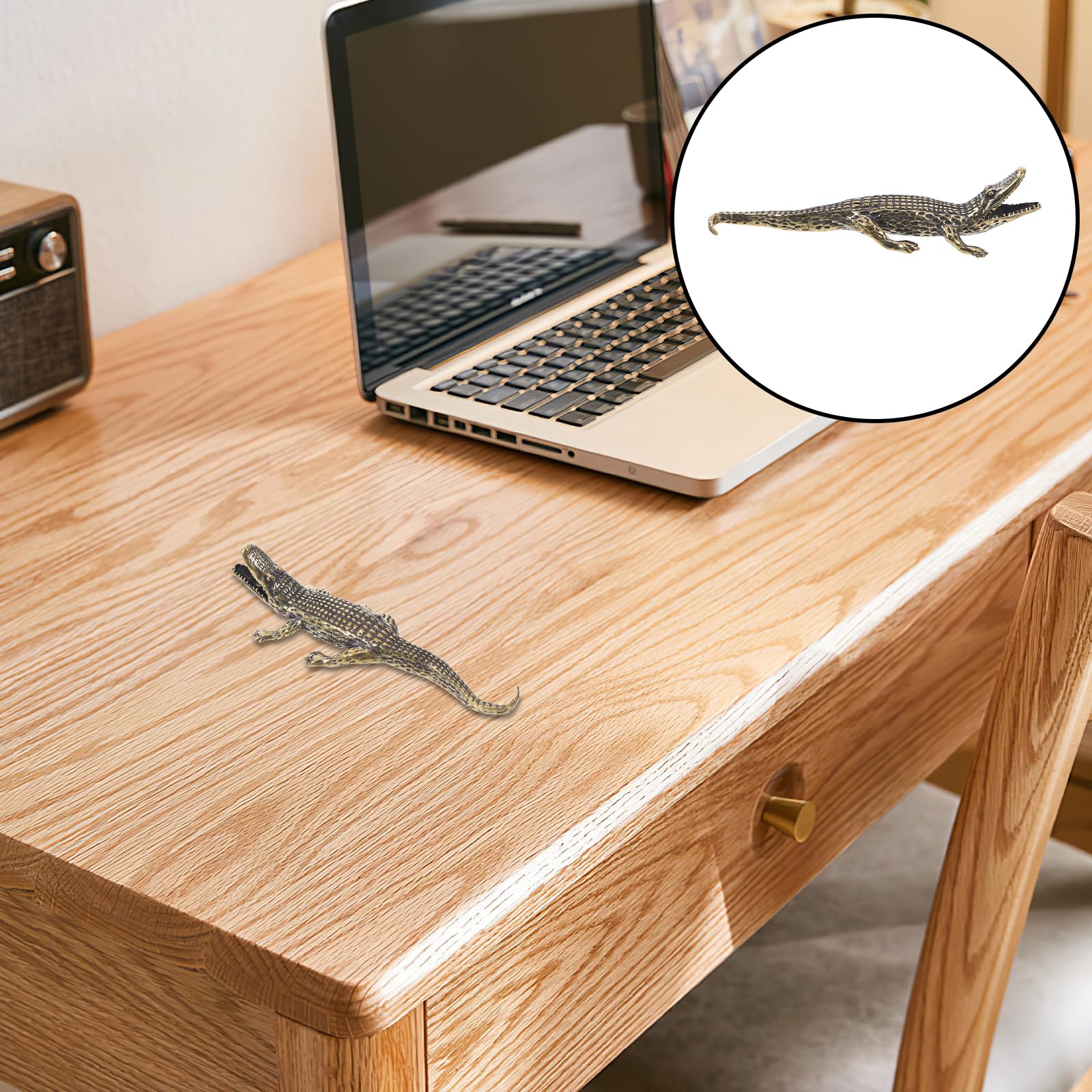 FOMIYES Brass Incense Holder & Burner - Crocodile Design Desktop Decor for Home, Yoga, Meditation & Spiritual Use