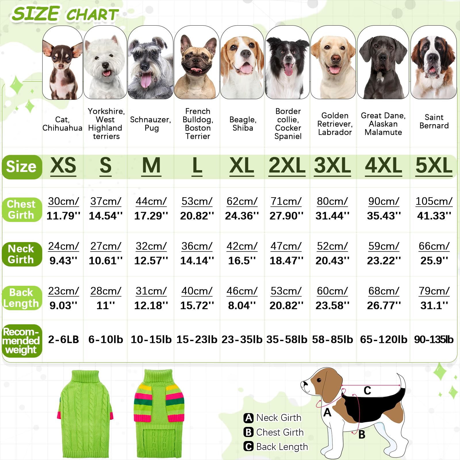 Maglione per cani, maglione per cani di taglia grande per cani ragazze ragazzi, pullover a collo alto gilet invernale per cani, abiti natalizi per cani, felpa per animali domestici, maglieria