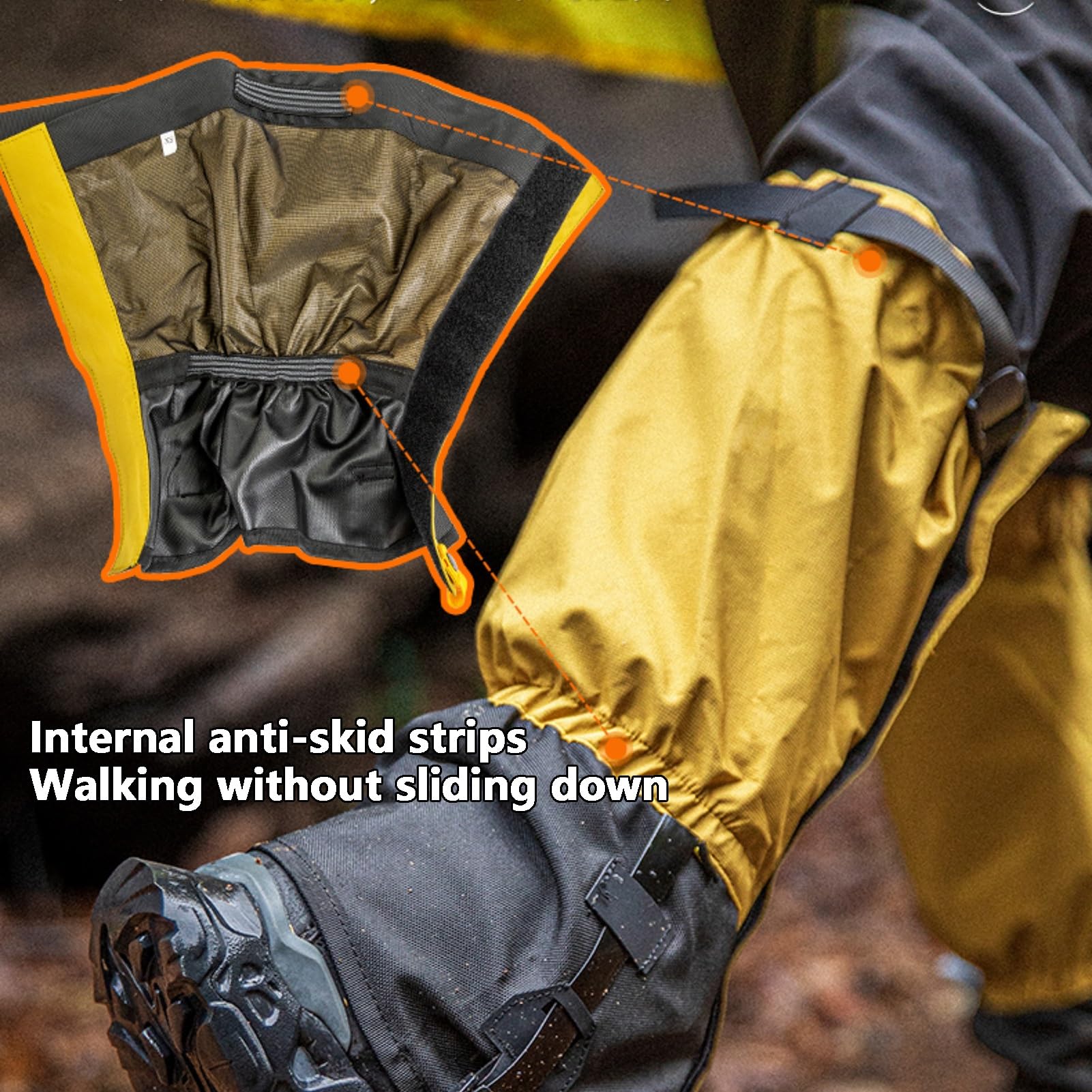 Polainas de Nieve, Polainas Ajustables for Exteriores, for Senderismo en Barro,y Nieve, Caza, Escalada o esquí, Unisex(Yellow,XS)