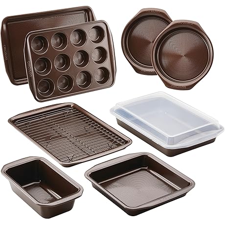 Circulon Nonstick Bakeware Set / 10-Piece Chocolate Brown Bake Set