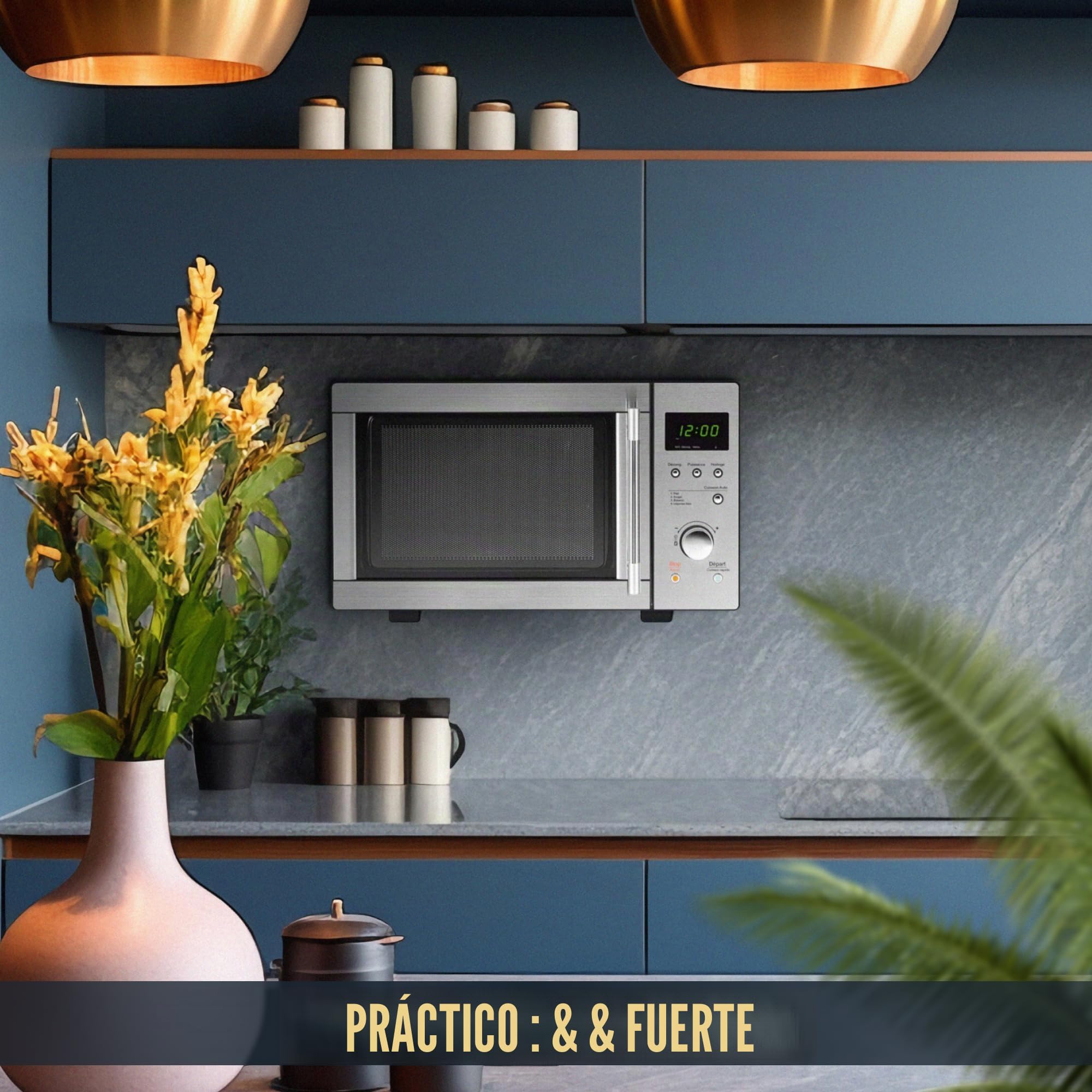 RICOO Soporte Microondas Pared WM0108, Montaje Universal para Microondas y Hornos Carga máxima de 35 kg Extensible de 38,5 a 53,5 cm Incluye Kit de Montaje Material de Acero