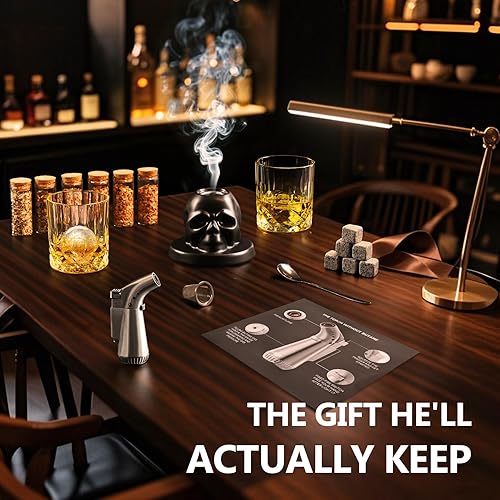 Miniatura 2 de Kit de ahumador de whisky con antorcha de 21 piezas y 6 virutas de madera, kit de ahumador de cóctel antiguo para bourbon, regalos ecológicos para