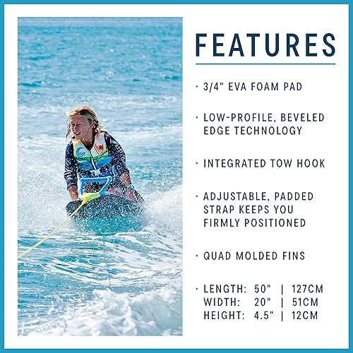 Miniatura 5 de ZUP Rodillera con correa acolchada ajustable con cómoda almohadilla de espuma EVA, ideal para deportes acuáticos y rodillas, 50 x 20 pulgadas retro