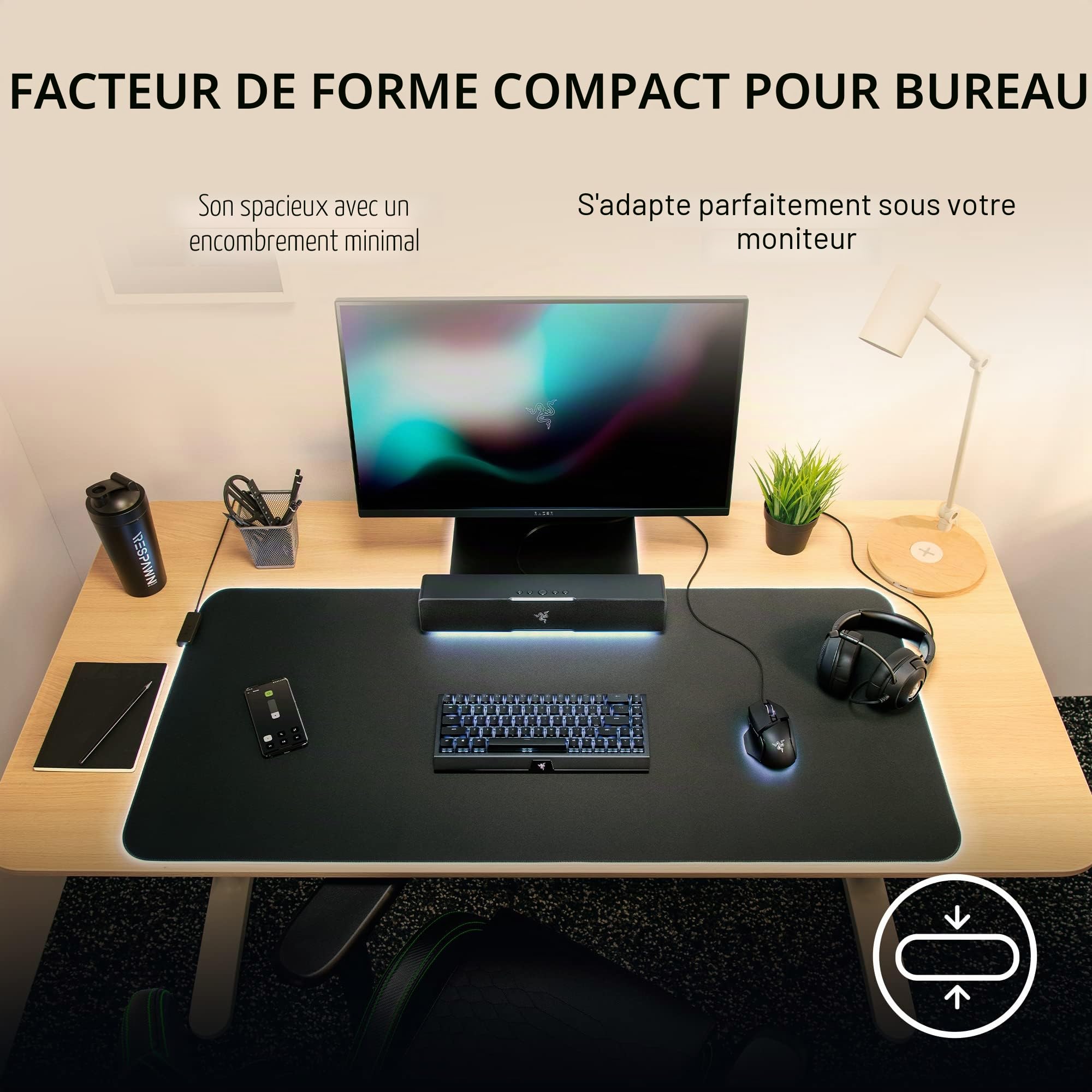 Razer Leviathan V2 X - PC Gaming Soundbar (with Full-Range Drivers) Black & Base Station V2 Chroma - Support pour Casque/Casque avec concentrateur USB: Éclairage Chroma RGB - 2 Ports USB 3.1